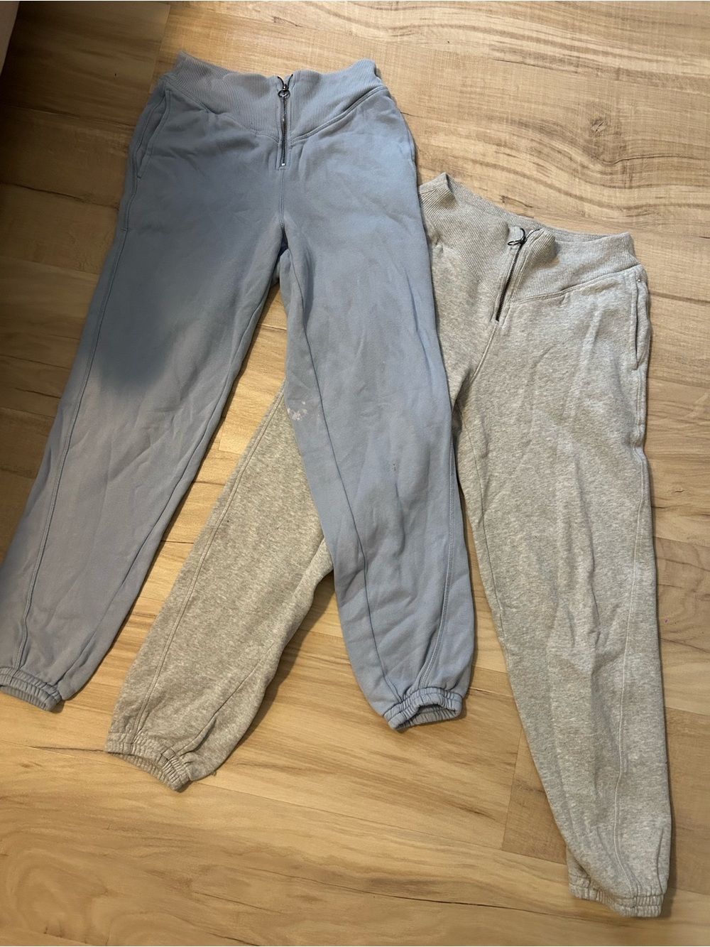 Aerie Stretch Jogger Pants - Light Blue and Heather Gray